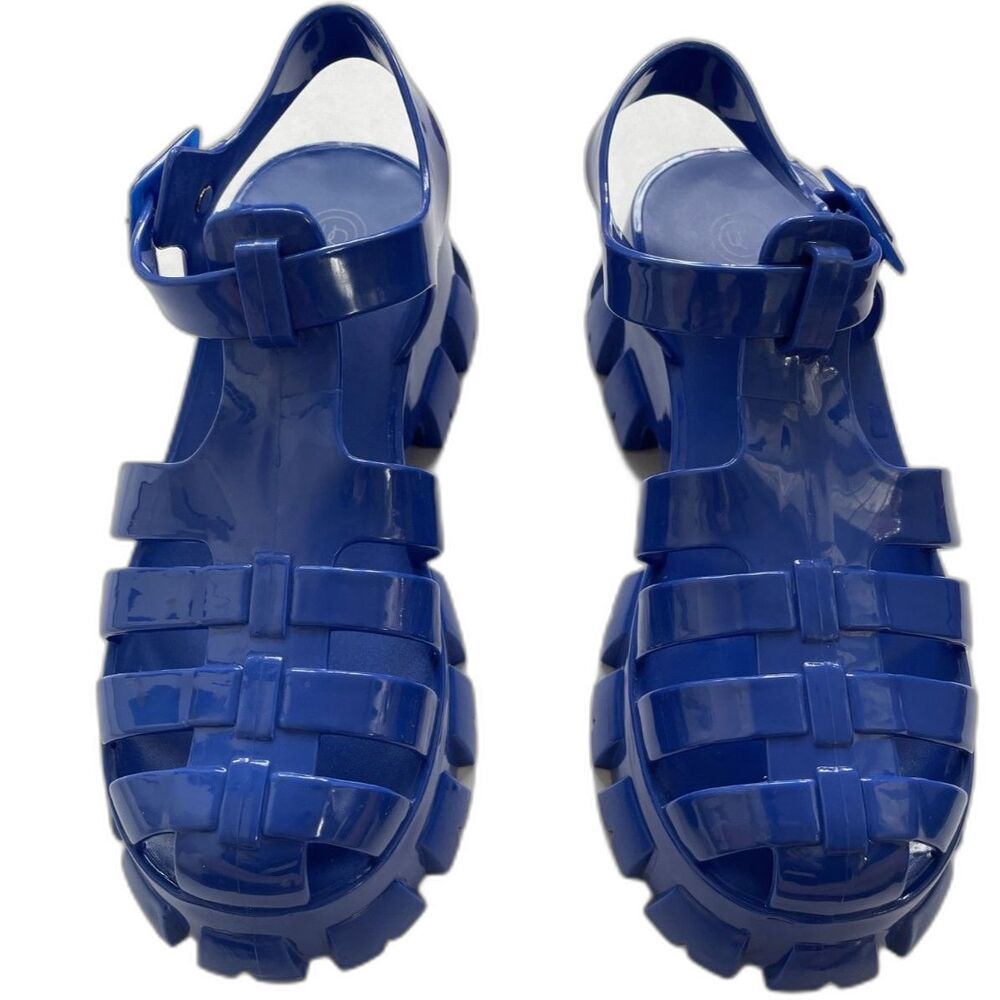 Urban Outfitters UO Halle Jelly Fisherman Sandals - Cobalt Blue - Size 7